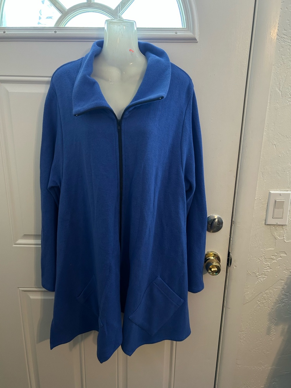 Blue Zip-Up Cotton Jacket
